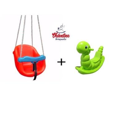 Imagem de Balanço bebê vermelho + Nhoca verde - Valentina Brinqudos