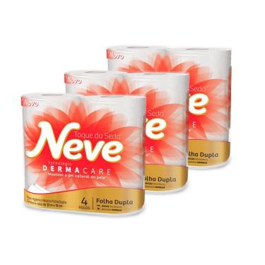 Imagem de Kit 3 Papeis Higiênico Neve Demarcare Folha Dupla com 4 Rolos de 30m