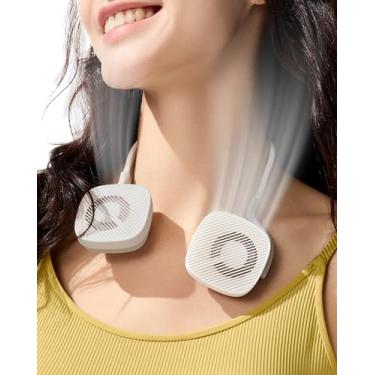 Imagem de BENEUNDER Ventilador de pescoço portátil, mini ventilador pessoal pequeno de 110 g com bateria recarregável, resfriamento turbo de 8000 RPM, ultraleve para viagens, ao ar livre, escritório e em