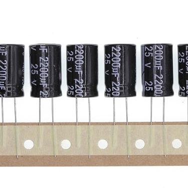 Imagem de 20PCS 25V 2200UF Capacitor eletrolítico de alumínio plug-in 13x21 13 * 21mm 25 Volt 2200 UF