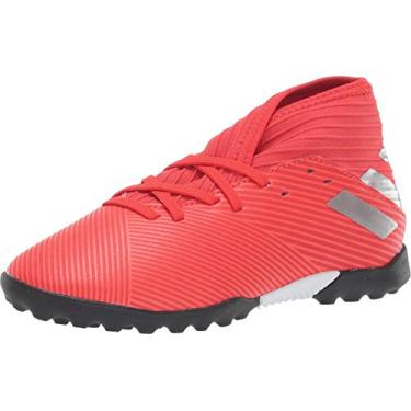 Imagem de Tênis de futebol infantil Adidas Nemeziz 19,3 Turf, Active Red/Silver Metallic/Solar Red, 3 Little Kid