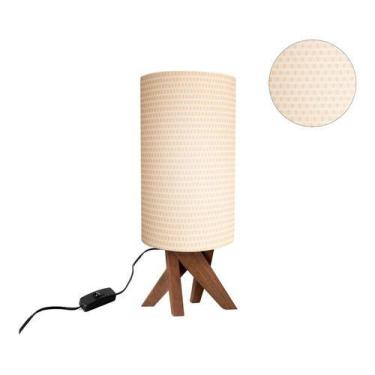 Imagem de Abajur Quarto Luxo Luminária Mesa Cabeceira Casal Cupula - A7home, beg