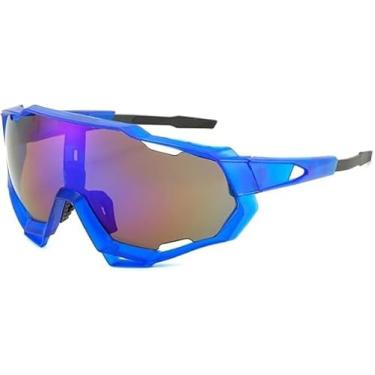 Imagem de Óculos De Sol Ciclista Corrida Unisex Esportes Proteção (Azul)