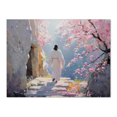 Imagem de Arte de parede Jesus Cristo A tumba está vazia Páscoa impressão de pôster religioso imagens He Is Risen 30,5 x 40,6 cm sem moldura para igreja, quarto, sala de estar, decoração de parede de casa