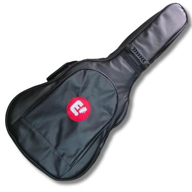 Imagem de Bag Violão Folk Semi Case Formato Couro Eco Preto Music New