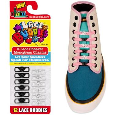 Imagem de Lace Buddies - Pingentes de renda para tênis da uLace - Pacote com 12 peças, Emoji de diamante preto e branco, Diamond