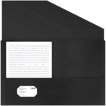 Imagem de Harloon Pacote com 50 pastas de portfólio de dois bolsos a granel, 21 x 28 cm, papel texturizado com compartimento para cartão de visita, tamanho carta, pastas de arquivo para escritório, escola, sala