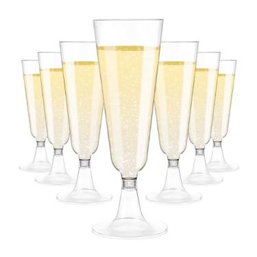 Imagem de Sakeye Pacote com 100 taças de champanhe de plástico para artigos de festa de aniversário de noivado