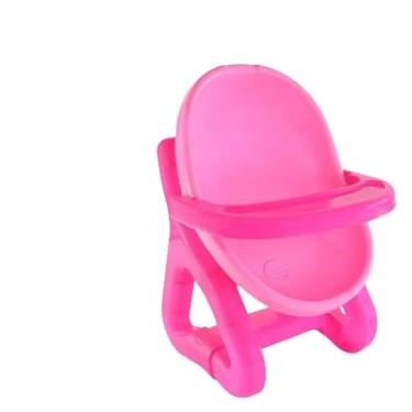 Imagem de Cadeira Alta Infantil de Plástico para Boneca, Rosa, Brinquedo