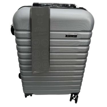 Imagem de Kit Malas de Viagem 23kg, 10Kg, 8kg e Frasqueira 12 ou 14 Polegadas Bolsa de Mão c/Trava de Senha FIbra Rígida ABS Rodas 360º Removíveis (Mala 10kg | Cinza)