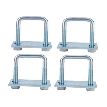 Imagem de KiBcsLic 4x Grampos de Parafuso em U Acessório Resistente ao Desgaste Grampos de Mola de Lâmina Multifuncionais para Barcos Marítimos RVs, 5.4 X 9.52 Cm