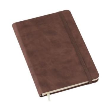 Imagem de Caderno Moleskine Grande Marrom 14x21 Com Pauta 80 Folhas Caderneta de Anotações A5 Capa Emborrachada Bloco de notas (marrom)