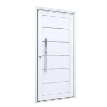 Imagem de Porta de Alumínio Lambri 215x105cm com Friso e Puxador de 80 cm Lucasa