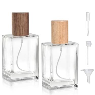 Imagem de Yerpkefey Atomizador de perfume de vidro de 30 ml, frasco de perfume vintage, vazio, recarregável, 2 unidades, A4-50 ml