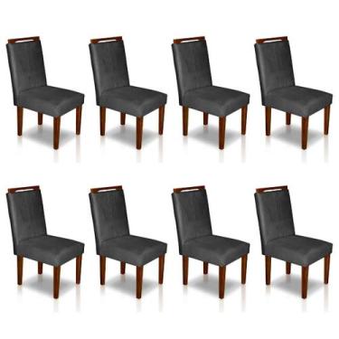 Imagem de Kit 8 Cadeiras para Sala de Jantar Sophia - Tacla's Decor, Grafite
