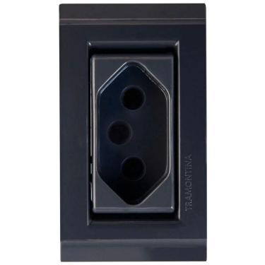 Imagem de Conjunto Para Móvel 1 Tomada 2p+t 10 A Tramontina Liz Grafite