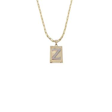 Imagem de Cordão 60Cm Masculino Feminino Pingente Letra Z Banhado Ouro - Anaisa 