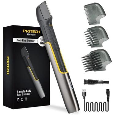 Imagem de Aparador de pelos corporais PRITECH para homens recarregável com pente