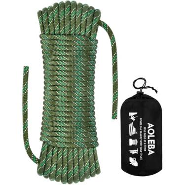 Imagem de AOLEBA Corda de escalada estática de 8,5 mm, cordas de escalada ao ar livre, corda de rapel resistente para resgate de incêndio, escape, 10 m (32 pés) 20 m (64 pés) 30 m (96 pés) equipamentos de