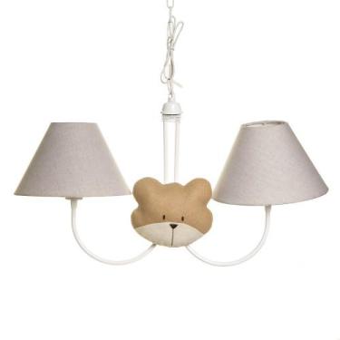 Imagem de Lustre 2L Simples Com 2 Caras De Urso Quarto Bebê Infantil - Potinho d
