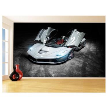 Imagem de Papel De Parede Carro Ferrari Cinza Céu Sport 3,5M Car166 - Você Decor