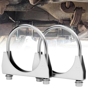 Imagem de IFYKIM Braçadeiras de escape de silenciador de parafuso em U de 7,6 cm, braçadeira de parafuso em U estilo sela serve para conexão de tubos de ponta de diâmetro externo de 7,6 cm (ajuste de 76 mm OD)