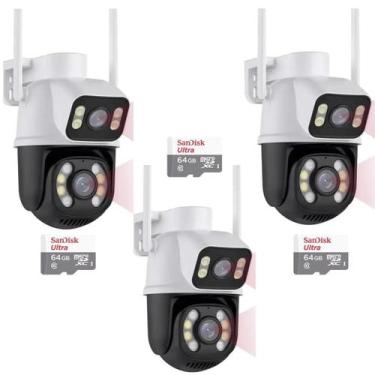 Imagem de Kit 3 Câmeras Ip Wifi Full HD 8MP Lente Dupla 100% Prova Dágua Externa