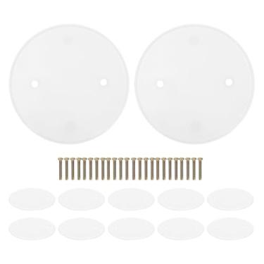 Imagem de Operitacx Placa De Cobertura De Teto Com 12 Peças E Parafusos - Painel De Cobertura Redondo Branco Para Furos De Teto E Caixas Elétricas Reparo De Drywall E Gerenciamento De