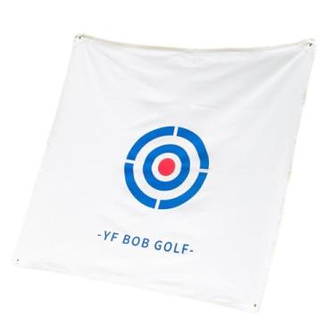 Imagem de Deevoka Pano para alvo de golfe, acessórios para rede de rebatidas de golfe, exercício de mira de swing, serviço pesado para prática em ambientes internos e, Branco