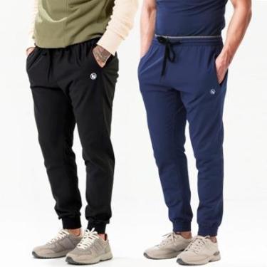 Imagem de Kit 2 Calça Jogger Skinny Tecido Tactel com Elastano Esporte Casual-Masculino