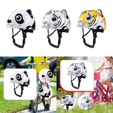 Imagem de menolana Capacete de bicicleta infantil leve à prova de choque ajustável para adolescentes capacete de skate para patins equilíbrio bicicleta patinação, Panda