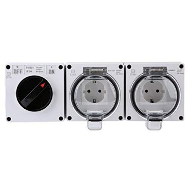Imagem de Fafeicy Plug de Soquete Elétrico IP66 à Prova D'água Tomada de Energia Externa Com Interruptor Adequado para Edifícios Agrícolas Tampa Transparente Evite a Chuva Segura Fácil (Estilo alemão)