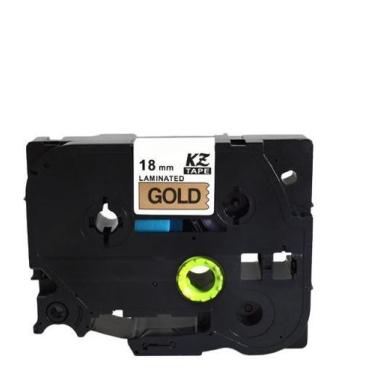 Imagem de Fita Compatível Brother Tz Tze 841 Dourada Letra Preta 18mm - Genérica