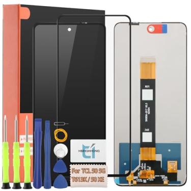 Imagem de Substituição de tela TCL 50 5G para TCL 50 5G T613K/50 XE Display LCD Touch Screen Digitalizador com ferramentas de reparo (preto)