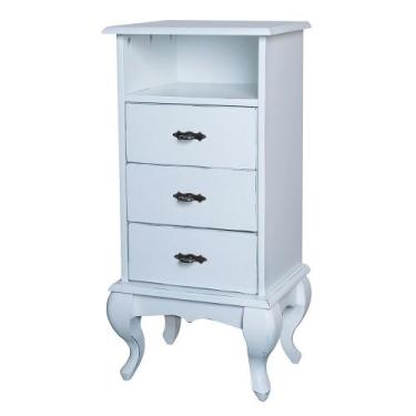 Imagem de Mesa de Cabeceira de Madeira Antique com 3 Gavetas e 1 Nicho - 1050 - 