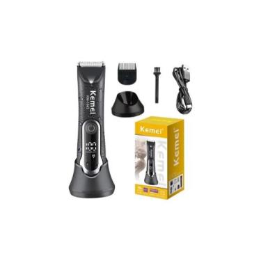 Imagem de Máquina de cabelo e removedor de pelos intimo a prova d'água kemei km-