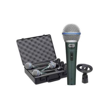 Imagem de Kit 03 Microfone MXT Dinamico Pro BT-58A Metal Com...