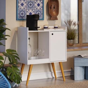 Imagem de Aparador Sala Com Adega Retrô Pés Palito Pétrus Linus - Cores Diversas