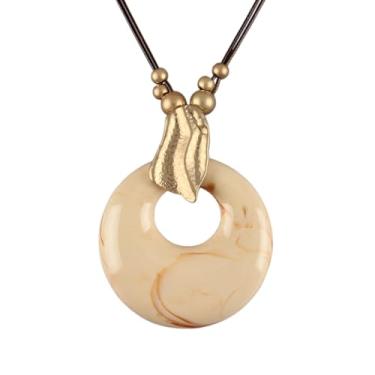 Imagem de Jeilwiy Colar feminino boho estilo hippie, grosso, longo, de couro, gargantilha preta, boêmio, Couro sintético, Sem Pedra Preciosa