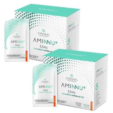 Imagem de Kit 2x Aminnu 30 Sachês de 10g Sabor Tangerina - Central - Central Nut