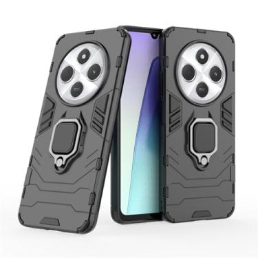Imagem de Capa Protetora Magnética Anti-quedas para Xiaomi Mi Redmi 14C 4G, Xiaomi Poco C75 4G, Redmi A4 5G, Suporte Giratório + Proteção Militar (Preto)