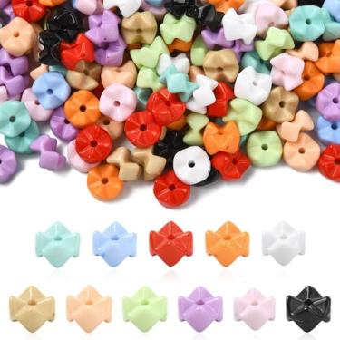Imagem de UR URLIFEHALL 300 contas de acrílico aleatórias com borda ondulada colorida opaca irregular, contas de polígono para fazer joias faça você mesmo, colar, brincos