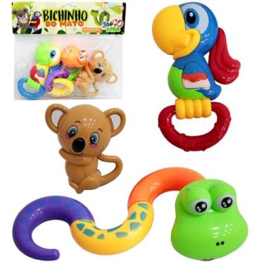 Imagem de Kit com 3 Chocalhos de Bebê Coloridos e Educativos Estimula os Sentidos Coordenação Motora e Audição do Seu Filho