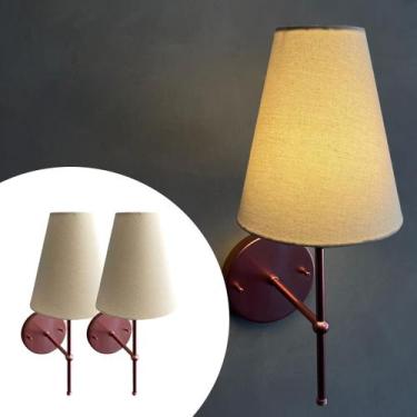 Imagem de Kit 02 Arandela Parede Clássica Interna Com Cúpula Cone Para Decoração