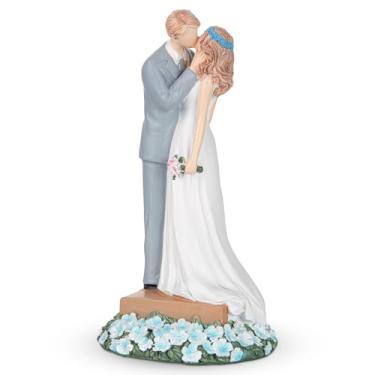 Imagem de Pipilily Romantic Couple Figurine, Husband and Wife Hug Statue, Hand-Painted Resin Sculpture, Anniversary Wedding Gift, Present for Wife, Husband, Girlfriend, Boyfriend, Home Décor (Color 1)