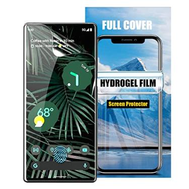 Imagem de LOOKSEVEN Pacote com 3 películas de hidrogel transparente de TPU macio protetor de tela compatível com Google Pixel 8A, película protetora de alta sensibilidade (não película temperada)