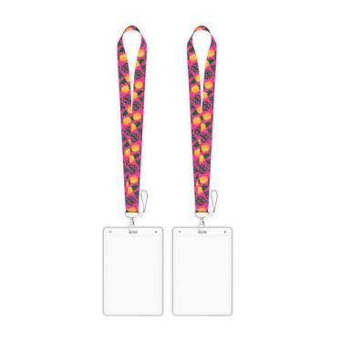 Imagem de Lashicorn Colhedores de navio de cruzeiro rosa abacaxi, pacote com 2 unidades com manga transparente, resistente à água, estilo de vida invertido, o resort vai balançar se for empurrado crachá