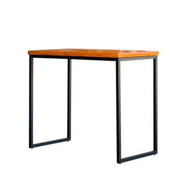 Imagem de Mesa Bistro Alta 100cm Tampo Madeira Peroba com 120cm x 60cm Estilo Industrial - ÉdeCasaMóveis