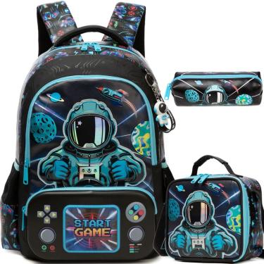 Imagem de Mochila escolar Meetbelify 3 em 1 para meninos com lancheira 6-12Y