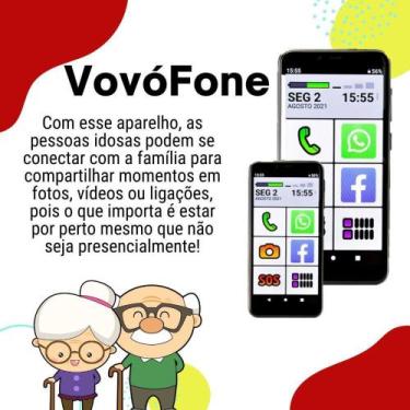 Imagem de Smartphone vovófone 64gb botão sos zap envio imediato - POSITIVO
